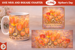 Mother’s Day luxury Mug &amp; Coaster Sublimation Design Product Image 1