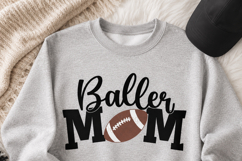 Baller Mom SVG, Football Mom Shirt Cut File, Game Day Design Product Image 6