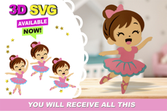 Cute Ballerina 3D SVG Product Image 1