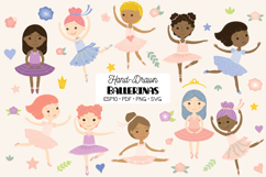 Ballerina Dancing, Pink Tutu Paper Doll, Multi skin tone Product Image 1