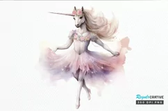 Ballerina Unicorn PNG Clipart Product Image 1