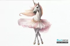 Ballerina Unicorn PNG Clipart Product Image 1