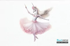 Ballerina Unicorn PNG Clipart Product Image 1