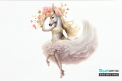 Ballerina Unicorn PNG Clipart Product Image 1