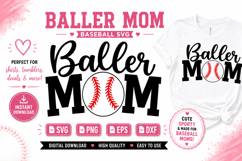 Baller Mom Baseball SVG, Baseball Mom Shirt Design, Game Day Product Image 1