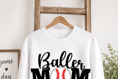 Baller Mom Baseball SVG, Baseball Mom Shirt Design, Game Day Product Image 4