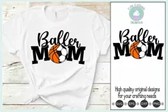 Baller Mom svg Soccer svg Basketball svg Raising Ballers Svg Product Image 1