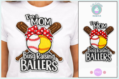 Baseball Mom PNG - Busy Raising Ballers Faux Embroidery png Product Image 4