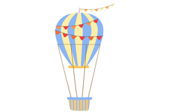 Cute Hot Air Balloon Clipart Vector Set 21 Whimsical Clouds Product Image 4