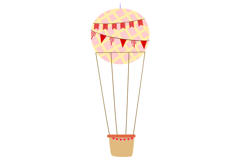 Cute Hot Air Balloon Clipart Vector Set 21 Whimsical Clouds Product Image 5