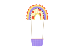 Cute Hot Air Balloon Clipart Vector Set 21 Whimsical Clouds Product Image 2