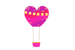 Cute Hot Air Balloon Clipart Vector Set 21 Whimsical Clouds Product Image 3