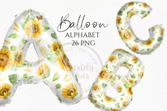 Sunflower Balloons | Balloon Alphabet Clipart PNG Product Image 1