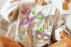 Mardi Gras Balloon Dog Coquette Bow PNG, Mardi Gras PNG Product Image 2