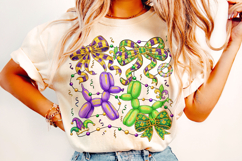 Mardi Gras Balloon Dog Coquette Bow PNG, Mardi Gras PNG Product Image 2