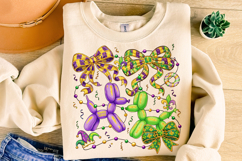 Mardi Gras Balloon Dog Coquette Bow PNG, Mardi Gras PNG Product Image 4