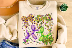 Mardi Gras Balloon Dog Coquette Bow PNG, Mardi Gras PNG Product Image 4