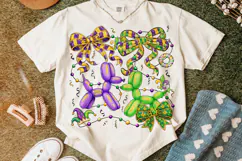 Mardi Gras Balloon Dog Coquette Bow PNG, Mardi Gras PNG Product Image 5