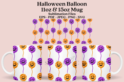 balloon halloween coffee mug sublimation wrap glass mug wrap svg presized for 11oz and 15oz glass mug are sublimation files