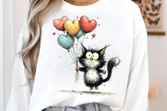 Balloon Heart Cat Clipart Product Image 2