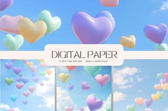 Balloons Birthday Pastel Party Backdrop Background Wallpaper Product Image 1