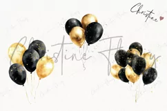 Watercolor New Years Balloons | New Years PNG Product Image 3
