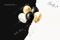 Watercolor New Years Balloons | New Years PNG Product Image 2