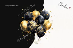 Watercolor New Years Balloons | New Years PNG Product Image 2