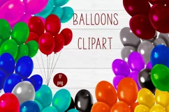 Balloons Clipart, Happy Birthday Balloons Product Image 1