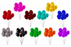 Balloons Clipart, Happy Birthday Balloons Product Image 4