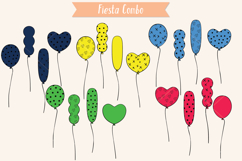 Colored Party Balloons | Hand drawn Birthday Doodles Product Image 6