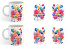 Balloons Watercolor | Mug sublimation design Product Image 4