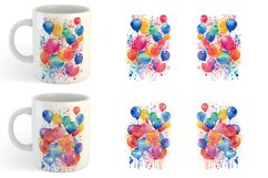 Balloons Watercolor | Mug sublimation design Product Image 5
