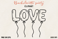 Bachelorette Party Line Art Clipart Bride SVG PNG EPS Product Image 1