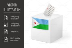 Ballot box with voting paper. Djibouti Product Image 1