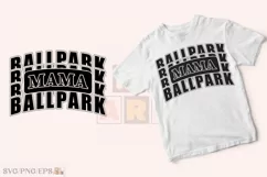 Baseball Mom Varsity, Ballpark Mama PNG T-shirt Design Product Image 2