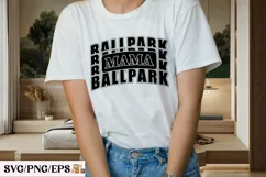 Baseball Mom Varsity, Ballpark Mama PNG T-shirt Design Product Image 3