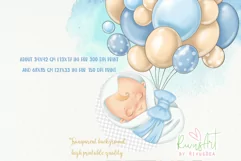 Baby with balloons PNG | Baby sublimation | Balloons clipart Product Image 3