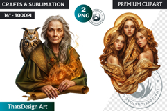 Baltic God and Goddess Clipart, Baltic deity PNG sublimation Product Image 1