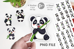 Panda with Bamboo Sticker Product Image 1