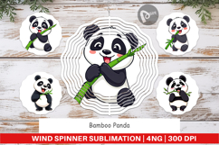 Wind Spinner Panda with Bamboo Product Image 1