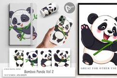 Digital Paper Panda with Bamboo Product Image 1