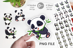 Panda with Bamboo Sticker Product Image 1