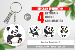 Keychain Panda with Bamboo Product Image 1