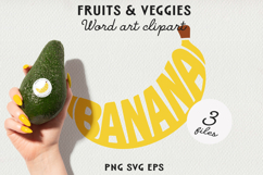 Fruit Typography Clipart, Fruit Word Art SVG | PNG | EPS Product Image 1