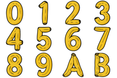 Banana Fruit Alphabet Lettering ABC Text Font Illustration Product Image 2