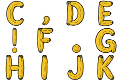 Banana Fruit Alphabet Lettering ABC Text Font Illustration Product Image 3