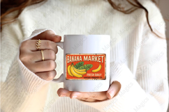 Banana Market Retro Produce Sign PNG, Vintage Fruit Market Product Image 2