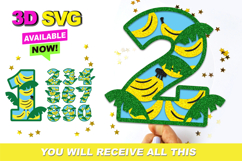 Banana Numbers 3D SVG Product Image 1