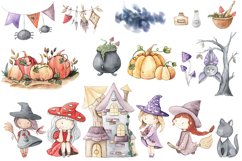 Halloween bundle. Watercolor clipart. 100 png elements Product Image 2